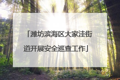 潍坊滨海区大家洼街道开展安全巡查工作