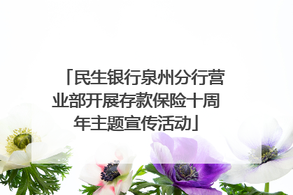 民生银行泉州分行营业部开展存款保险十周年主题宣传活动
