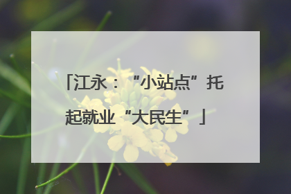 江永：“小站点”托起就业“大民生”
