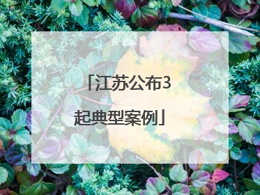 江苏公布3起典型案例