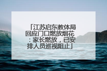 江苏启东教体局回应门口燃放烟花：家长燃放，已安排人员巡视阻止