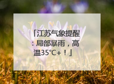 江苏气象提醒：局部暴雨，高温35℃+！