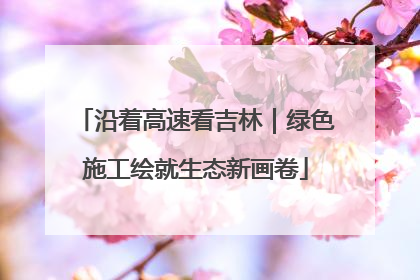 沿着高速看吉林｜绿色施工绘就生态新画卷