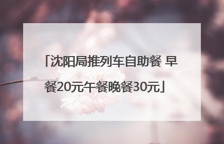 沈阳局推列车自助餐 早餐20元午餐晚餐30元