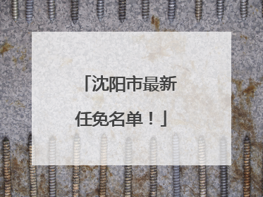 沈阳市最新任免名单！
