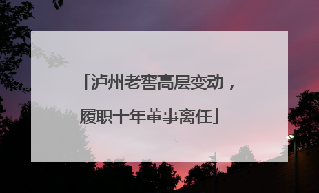 泸州老窖高层变动，履职十年董事离任