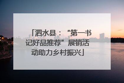 泗水县：“第一书记好品推荐”展销活动助力乡村振兴