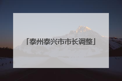 泰州泰兴市市长调整