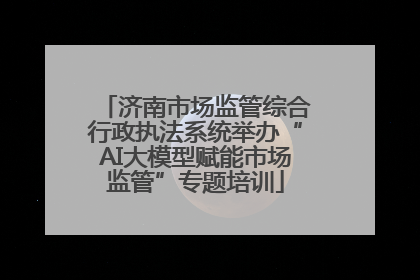 济南市场监管综合行政执法系统举办“AI大模型赋能市场监管”专题培训