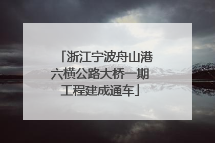 浙江宁波舟山港六横公路大桥一期工程建成通车