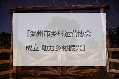 温州市乡村运营协会成立 助力乡村振兴