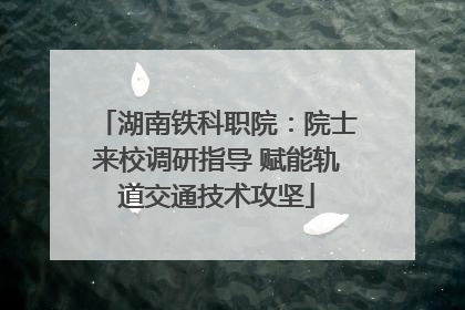 湖南铁科职院：院士来校调研指导 赋能轨道交通技术攻坚