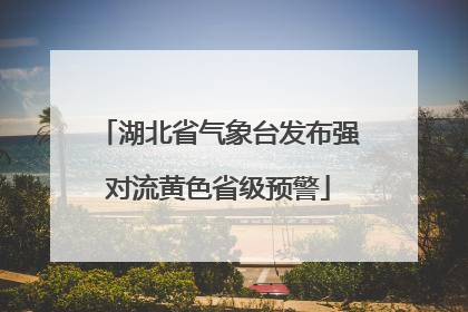 湖北省气象台发布强对流黄色省级预警