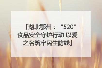 湖北鄂州：“520”食品安全守护行动 以爱之名筑牢民生防线