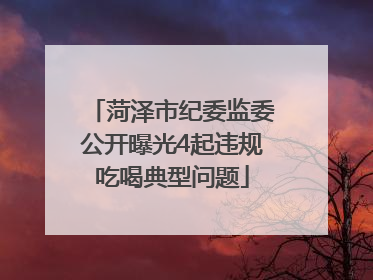 菏泽市纪委监委公开曝光4起违规吃喝典型问题