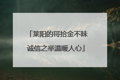 莱阳的哥拾金不昧 诚信之举温暖人心