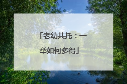 老幼共托：一举如何多得