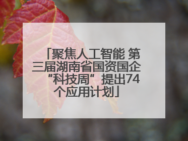 聚焦人工智能 第三届湖南省国资国企“科技周”提出74个应用计划
