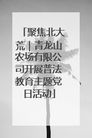聚焦北大荒｜青龙山农场有限公司开展普法教育主题党日活动