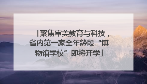 聚焦审美教育与科技，省内第一家全年龄段“博物馆学校”即将开学