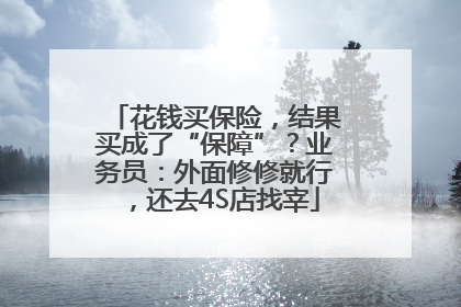 花钱买保险，结果买成了“保障”？业务员：外面修修就行，还去4S店找宰