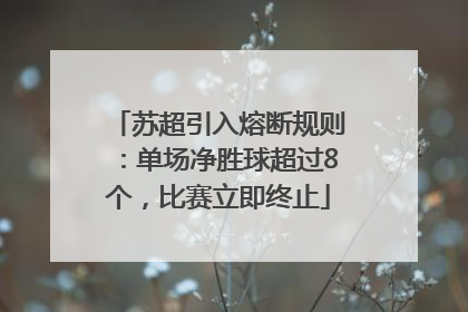 苏超引入熔断规则：单场净胜球超过8个，比赛立即终止