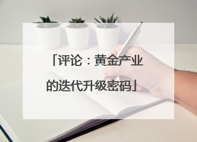 评论：黄金产业的迭代升级密码