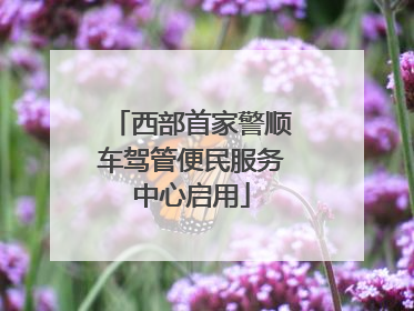 西部首家警顺车驾管便民服务中心启用