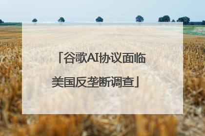 谷歌AI协议面临美国反垄断调查