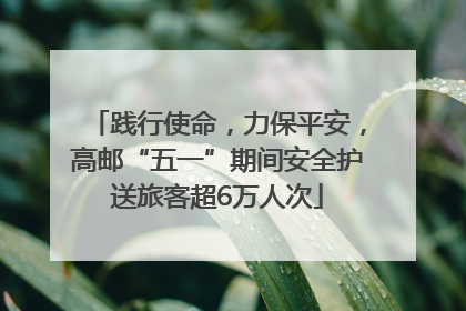 践行使命，力保平安，高邮“五一”期间安全护送旅客超6万人次