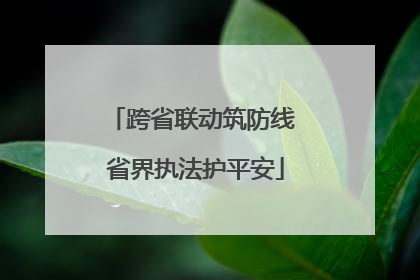 跨省联动筑防线 省界执法护平安