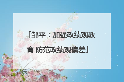 邹平：加强政绩观教育 防范政绩观偏差