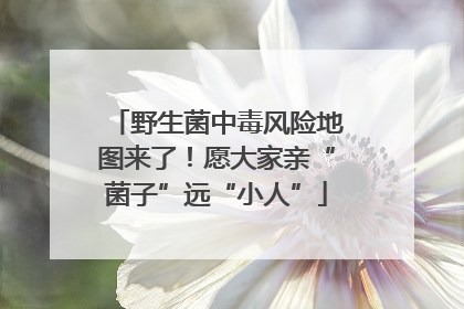 野生菌中毒风险地图来了！愿大家亲“菌子”远“小人”
