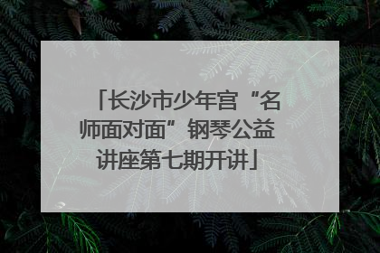 长沙市少年宫“名师面对面”钢琴公益讲座第七期开讲