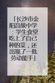 长沙市金阳高级中学：学生食堂吃上了自己种的菜，还出现了一批劳动能手