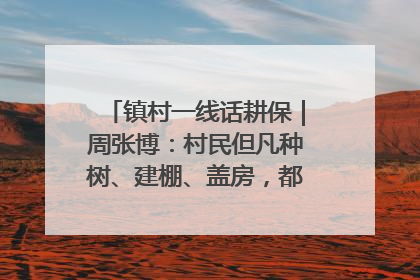 镇村一线话耕保｜周张博：村民但凡种树、建棚、盖房，都要向街道报批