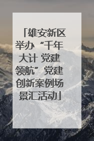 雄安新区举办“千年大计 党建领航”党建创新案例场景汇活动