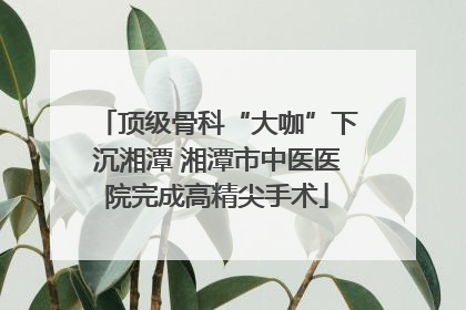 顶级骨科“大咖”下沉湘潭 湘潭市中医医院完成高精尖手术