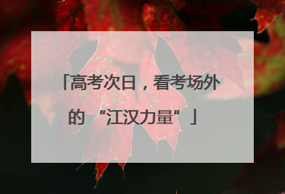 高考次日，看考场外的 “江汉力量”