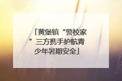 黄堡镇“警校家”三方携手护航青少年暑期安全
