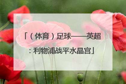 （体育）足球——英超：利物浦战平水晶宫