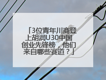 3位青年川商登上胡润U30中国创业先锋榜，他们来自哪些赛道？