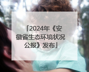 2024年《安徽省生态环境状况公报》发布