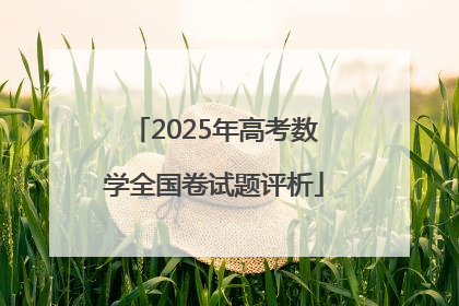 2025年高考数学全国卷试题评析