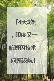 4天3架，印度又一航班因技术问题返航