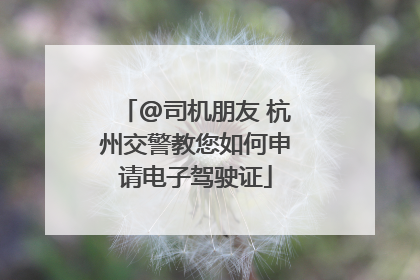 @司机朋友 杭州交警教您如何申请电子驾驶证