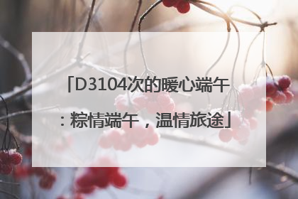 D3104次的暖心端午：粽情端午，温情旅途